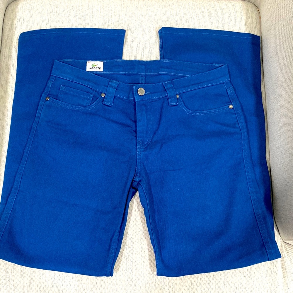 EUC. Lacoste Wide Leg Denim Pants Sz: 40/M Flat Waist 16”;Rise 8.5”;Inseam 29.5”